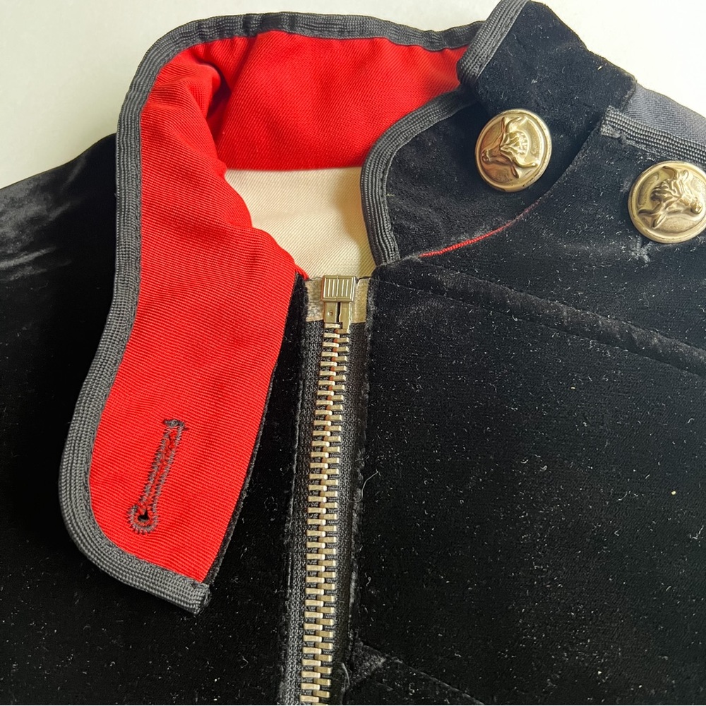 Vintage Jean Paul Gaultier Black Velvet Military Jacket S Eu 42 - Picture 5 of 13